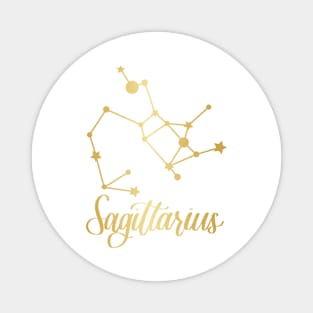 Sagittarius Zodiac Constellation in Gold Magnet